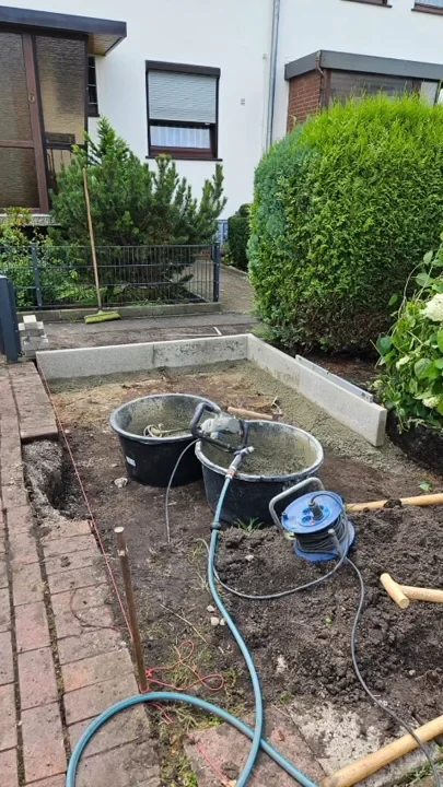 Arbeiten an einer Terrasse